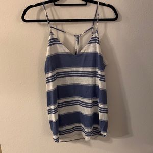 Blue and white stripes strappy back